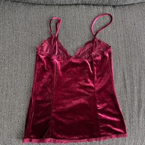 Velvet burgundy Lace cami, size small.